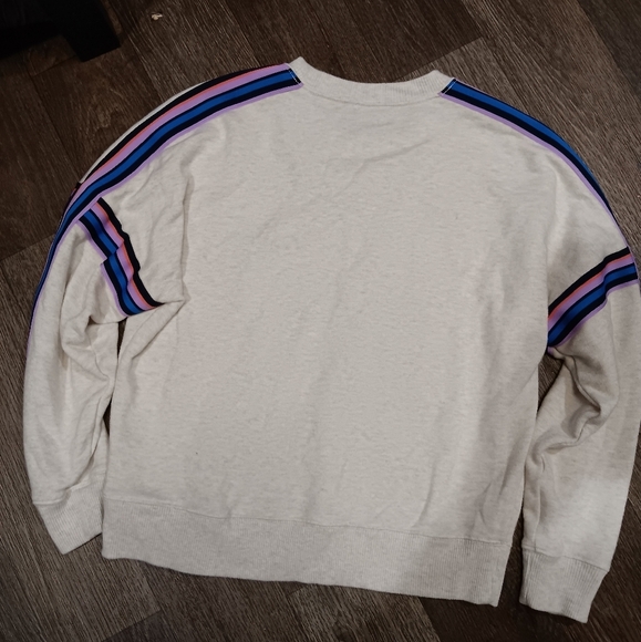 Aerie Women Cream Sweater with Striped Sleeves - Picture 4 of 4